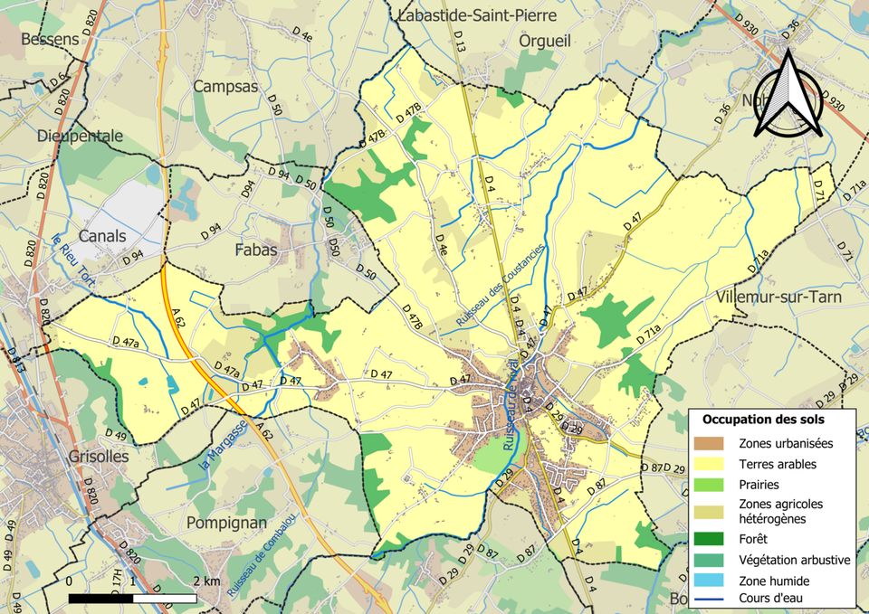 Carte des sols de la commune de Fronton